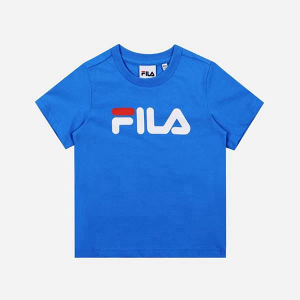 Camisetas Manga Corta Fila Niñas Azules - Uno Crew Neck S/S - España 621304TXU